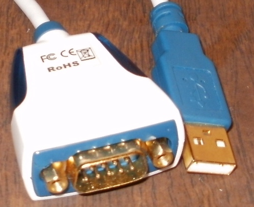 An RS-232 to USB Type A converter